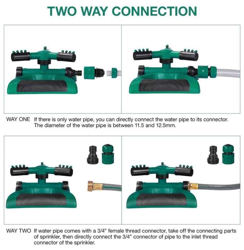 Garden Plants Grass and Lawn Water Sprinkler 360 Rotating System