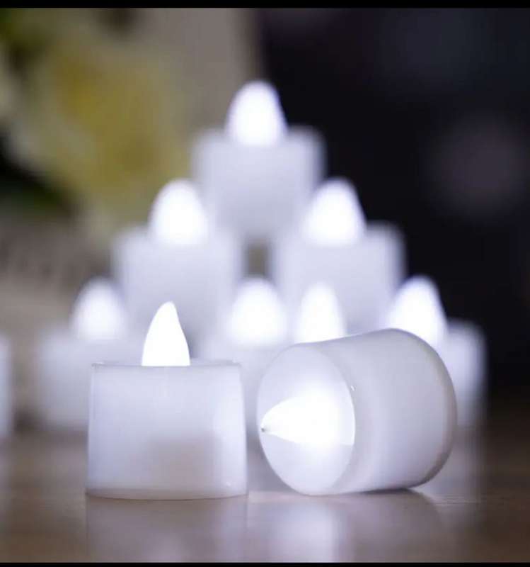 Smokeless LED Candle Light 24 Pieces-White