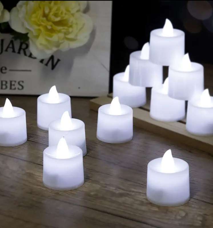 Smokeless LED Candle Light 24 Pieces-White
