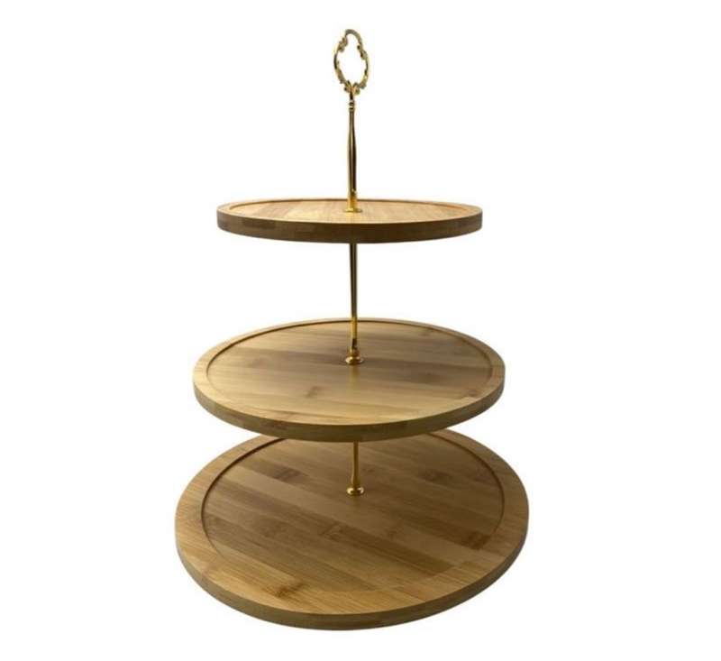 3 Layer Bamboo Cupcake Stand