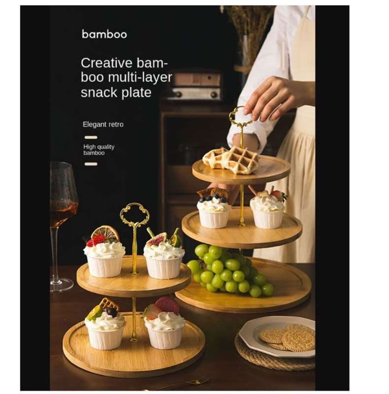 3 Layer Bamboo Cupcake Stand