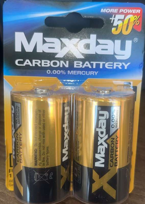 Pack of 2 Pieces Maxday Carbon Battery