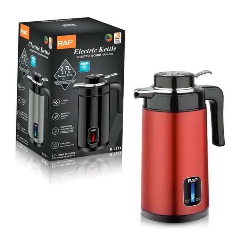 RAF Electric Kettle 2.7L Stainless Steel Double Wall R.7811