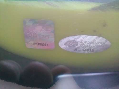 Authenticated Valentino Rossi Autographed knee slider (worn by Valentino Rossi)