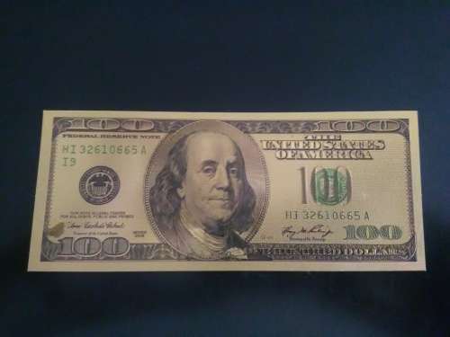 24K Gold foil $100 bill (Makes an awesome Christmas gift)