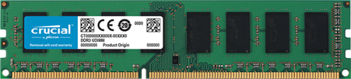 4GB DDR3-1600 UDIMM CRUCIAL by Micron DESKTOP MEMORY (4 AVAILABLE)