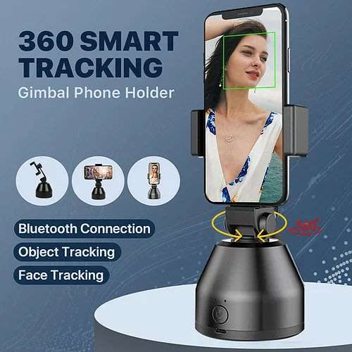 Smart Tracking, 360° Rotation, Gimbal Phone Holder (Tripod mountable)
