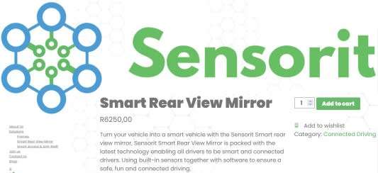 SENSORIT Smart Rear-View Mirror - DashCam - In Car WiFi - Bluetooth - GPS