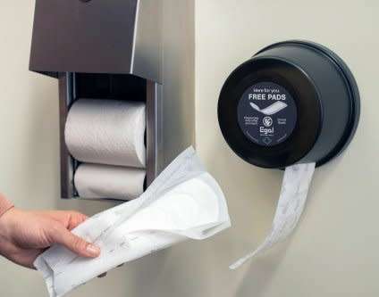 Sanitary Pads on a Roll with Dispenser