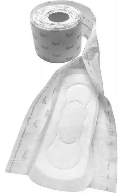 Sanitary Pads on a Roll with Dispenser