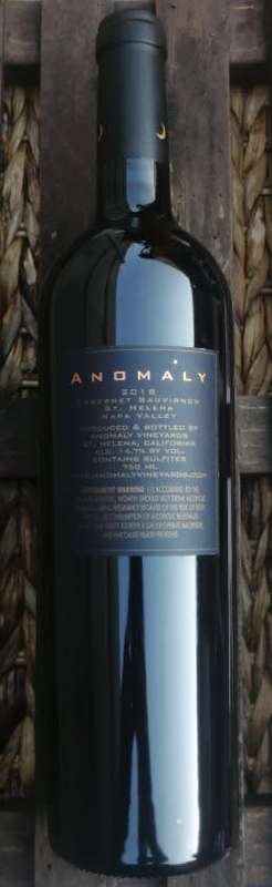 2018 Anomaly Cabernet Sauvignon from the Napa Valley, California.
