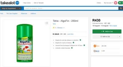 AlgoFin - Treats Blanketweed and combats Algae (Retail R430)
