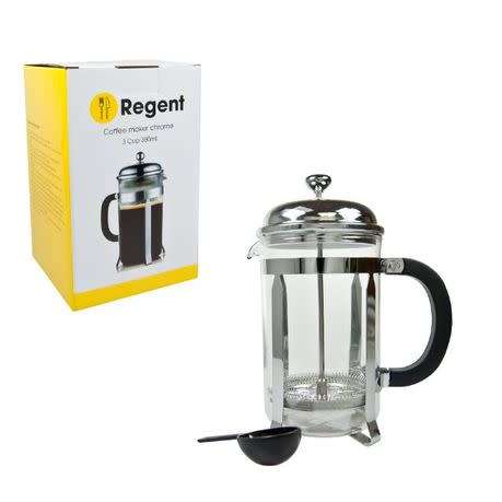 Regent Coffee Plunger With Chrome Frame 3 Cup