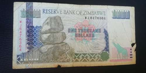 2003 Zimbabwe 1000 Dollars
