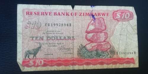 1983 Zimbabwe 10 Dollars