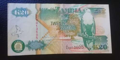 1992 Zambia 20 Kwacha