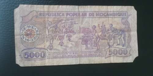 1989 Mozambique 5000 Meticais