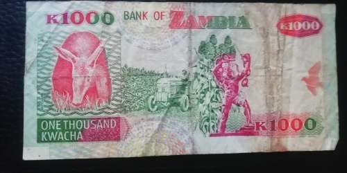 2001 Zambia 1000 Kwacha - Modes of Transport