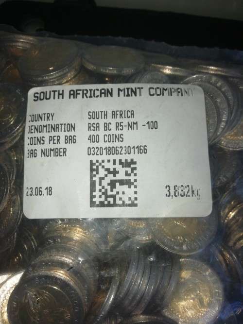 2018 R5 Mandela 100th - From a Sealed bag of 400 Coins - UNC