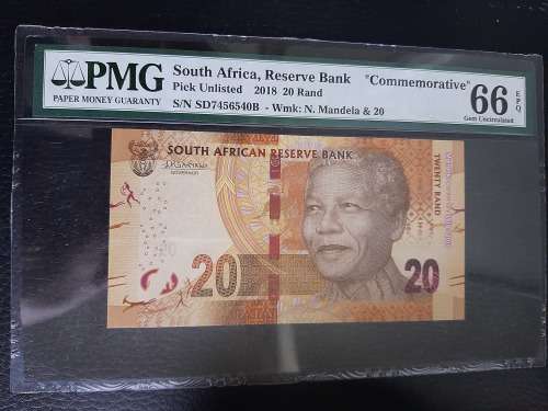 2018 R20 Mandela Commemorative PMG 66