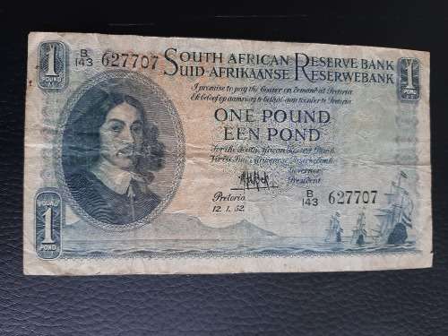 1952 One Pound M H de Kock #627707