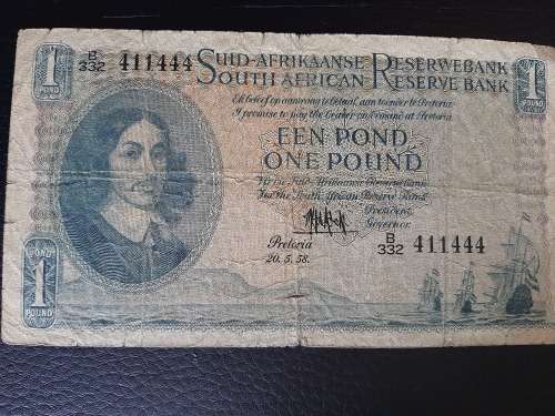 1958 One Pound M H de Kock #411444