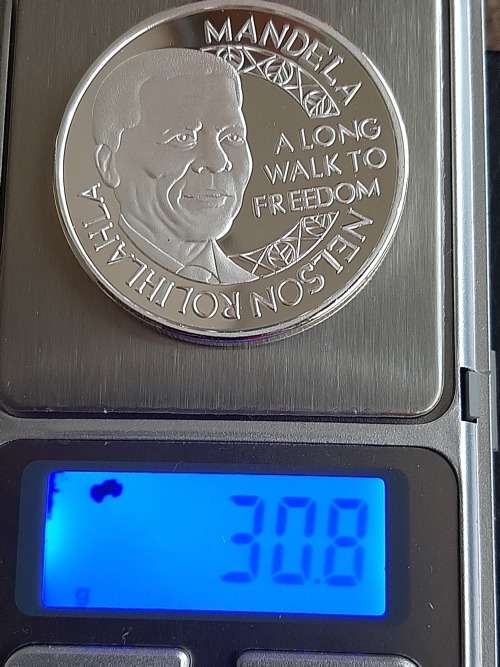 1993 Mandela Silver Plated 1 Ounce Medallion Proof Cameo