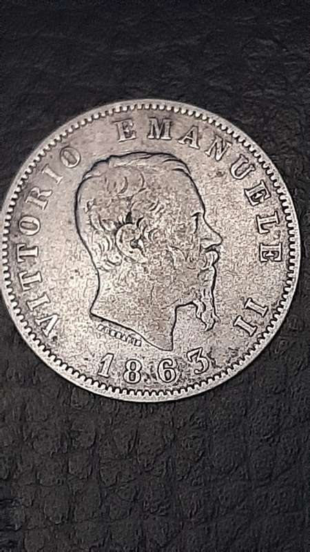 1863 Silver Italy 1 Lira