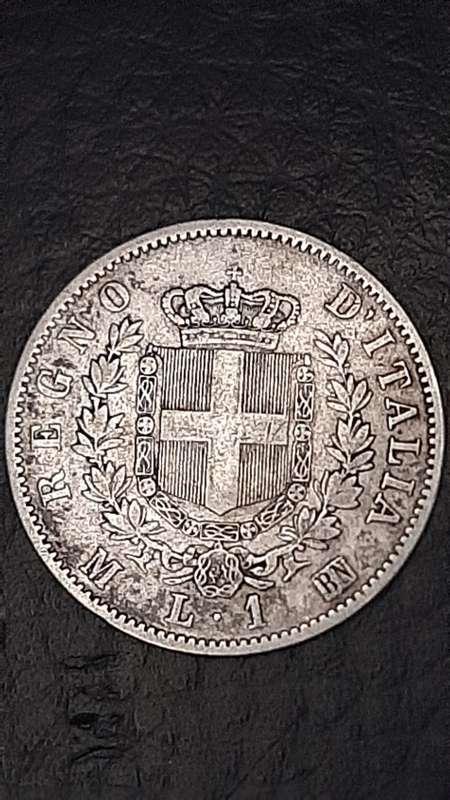 1863 Silver Italy 1 Lira