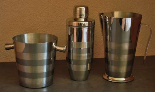 Stainless steel cocktail set (Jug, mixer and ice bucket)