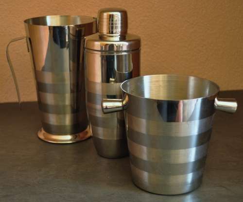 Stainless steel cocktail set (Jug, mixer and ice bucket)
