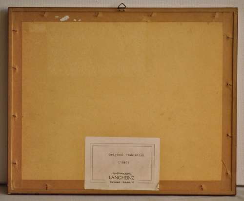 Antique steel plate engraving - Das Rathhaus und ein theil des marktplatzies in Darmstadt F ABRESCH