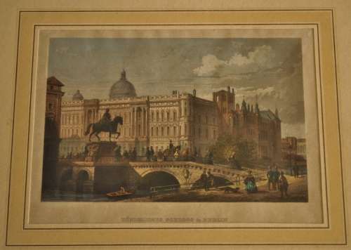 Antique steel plate engraving - Königliches Schloss in Berlin