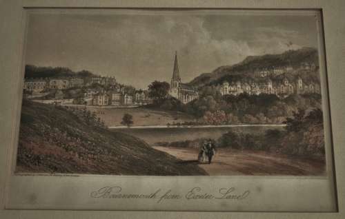 Antique Lithograph - Bournemouth from Exeter Lane  J NEWMAN