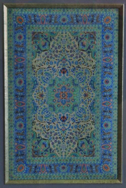 Framed decorative art piece - Persian carpet designs