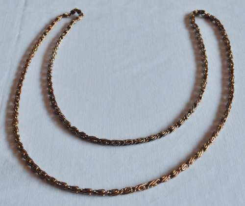 Vintage two tone (copper and gold tone) chain necklace
