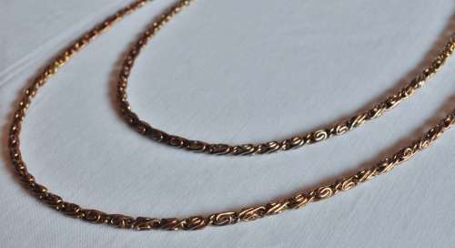 Vintage two tone (copper and gold tone) chain necklace