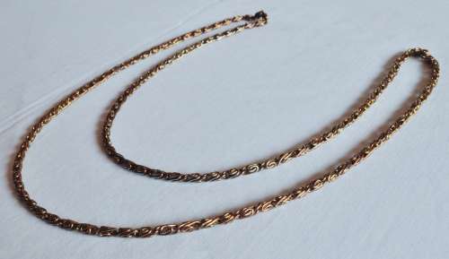 Vintage two tone (copper and gold tone) chain necklace