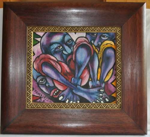 Original oil on canvas signed Mahlalela and dated '94