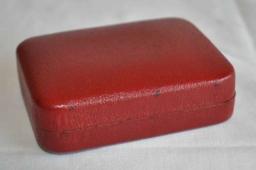 Vintage gold plated cufflinks in original red leather box