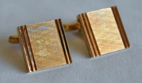 Vintage gold plated cufflinks in original red leather box