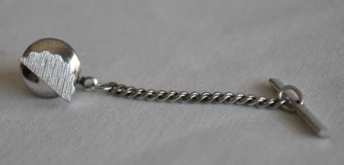 Vintage silver tone mesh wrap cufflinks with tie tack