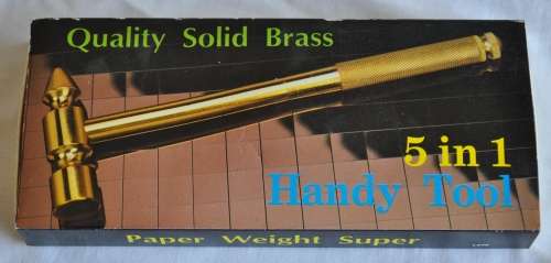 Vintage quality solid brass 5 in 1 handy tool in original packaging