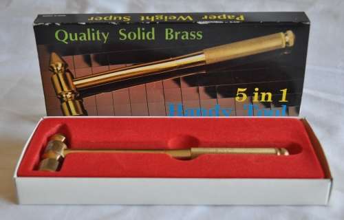 Vintage quality solid brass 5 in 1 handy tool in original packaging