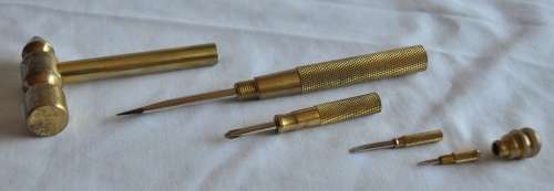 Vintage quality solid brass 5 in 1 handy tool in original packaging