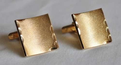 Vintage gold tone cufflinks signed Ascot