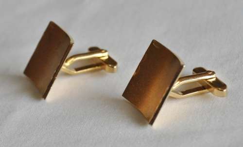 Vintage gold tone cufflinks signed Ascot