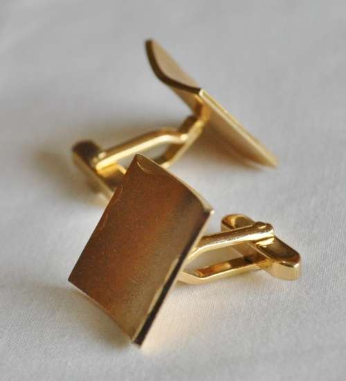 Vintage gold tone cufflinks signed Ascot