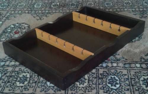 12 Piece Emboya and Yellow wood teaspoon display rack