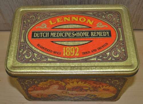 Vintage Lennon Dutch Medicines Home Remedy tin with stunning Art Nouveau Graphics